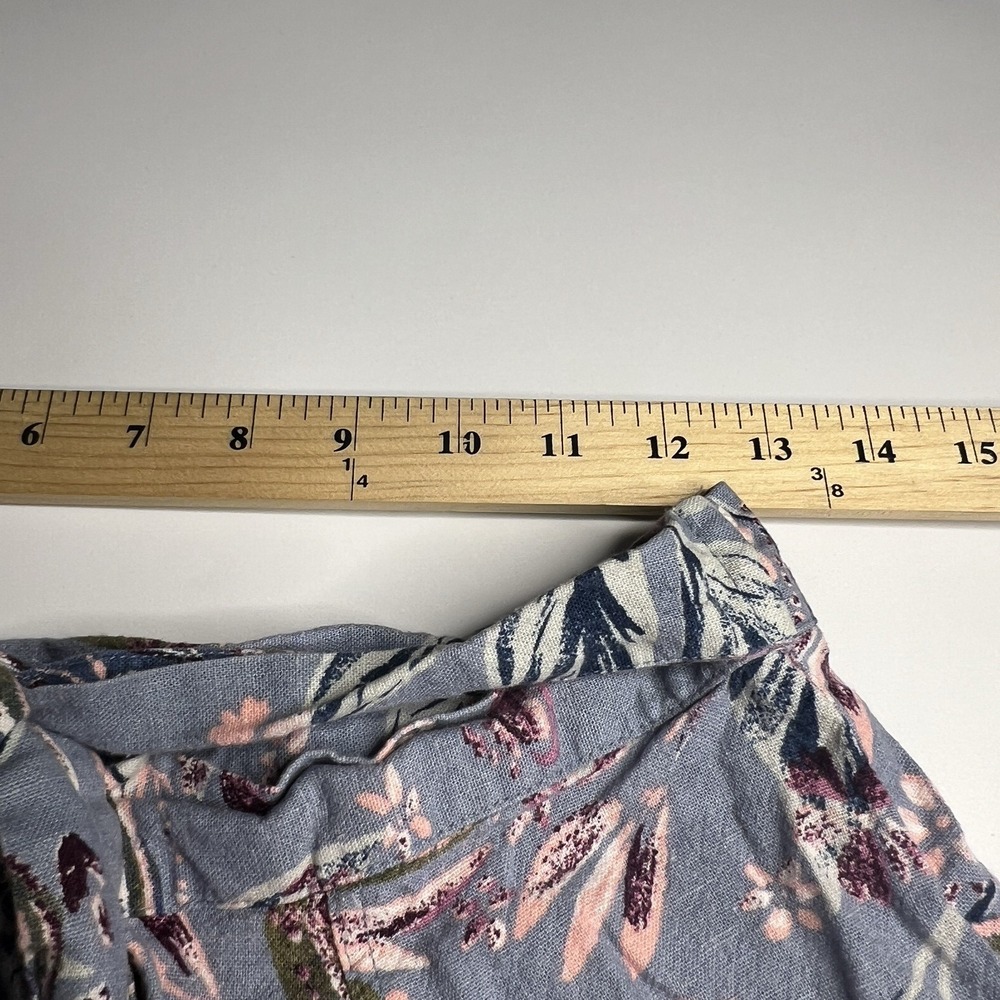Mystree Linen Blend Midi Skirt Women L Floral Cottagecore Summer Peasant - Picture 8 of 10
